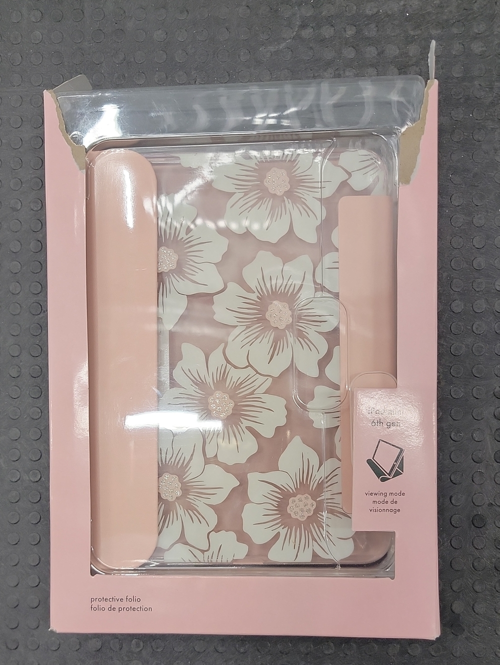kate spade Pink and Cream Floral Folio iPad Mini 6th Gen.  Case